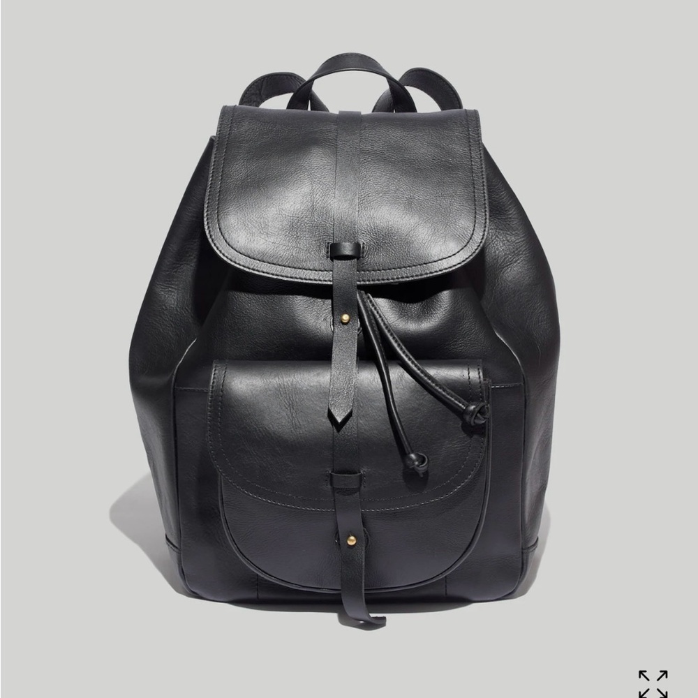 Madewell Black Leather The Transport Rucksack